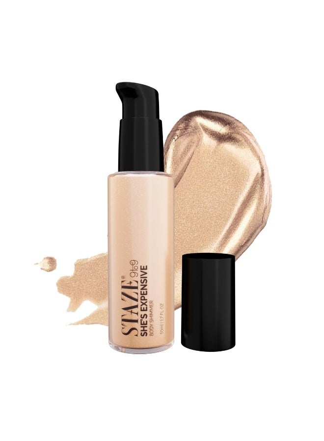 Staze 9to9 She's Expensive Body Shimmer | High-shine Shimmer | Non-sticky & Lightweight | 50ml - Image 4